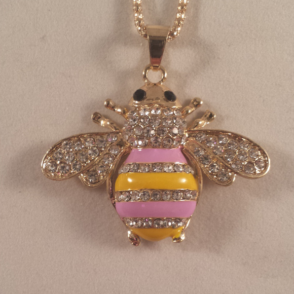 Betsey Johnson Bumble Bee Crystal Necklace - Picture 2 of 3